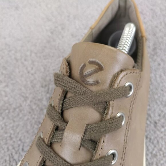 ECCO Soft 8 Mens 43 EU Shoes Low Top Leather Comfort Sneakers Brown Lace Up - Picture 3 of 12